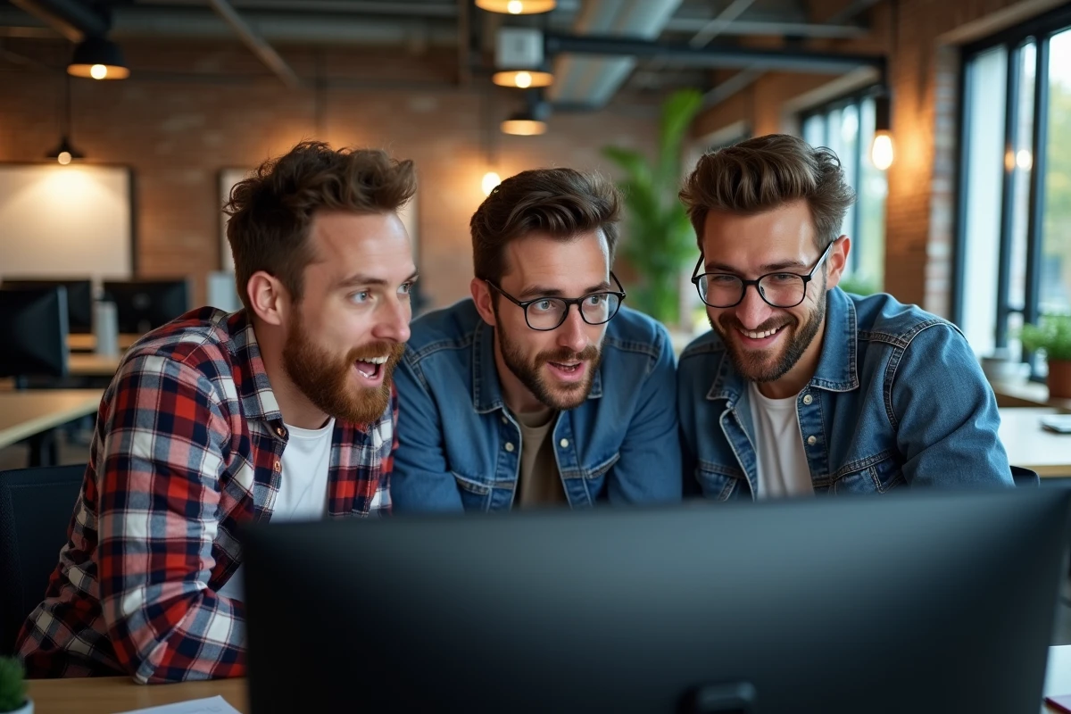 Groupe de professionnels découvrant avec surprise des révélations et informations inédites autour de la communauté PinkGeek